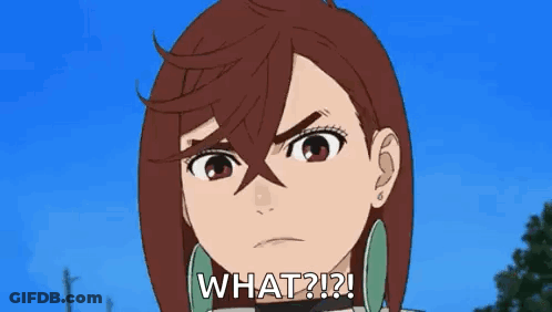 Cartoon Girl Making Funny Face Saying What GIF
