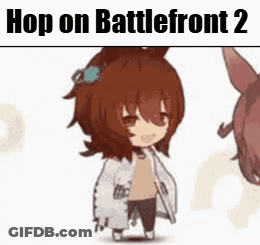 Cartoon Girl Next To Horse Saying Hop On Battlefront 2 GIF