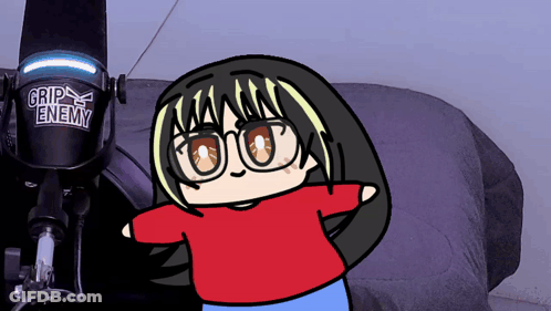 Cartoon Girl Next To Microphone Saying Grip Enemy GIF