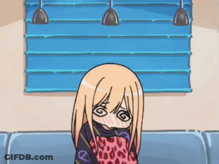 Cartoon Girl On Couch With Leopard Print Pillow GIF