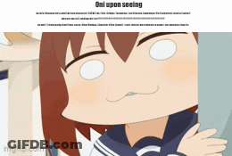 Cartoon Girl Oni Upon Seeing GIF