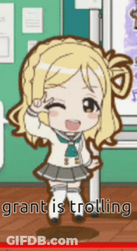 Cartoon Girl Peace Sign Grant Is Trolling GIF