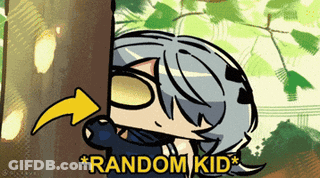Cartoon Girl Peeking Behind Tree Random Kid GIF