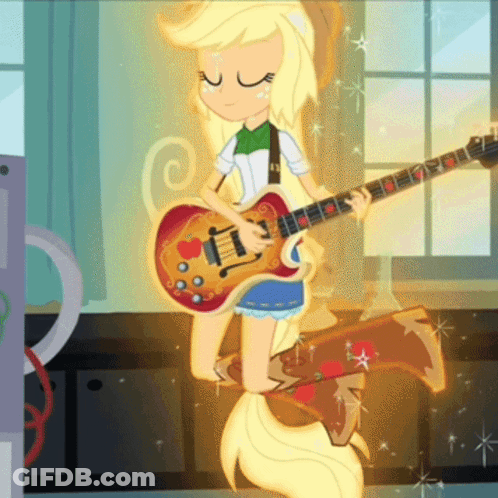Cartoon Girl Playing Guitar GIF