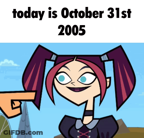 Cartoon Girl Pointing At October 31 GIF