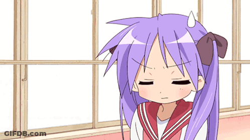 Cartoon Girl Purple Hair Bow GIF
