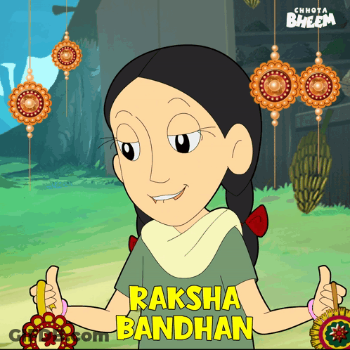 Cartoon Girl Raksha Bandhan GIF