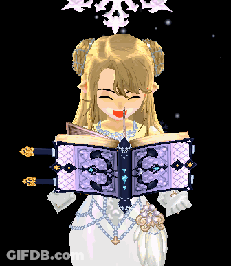 Cartoon Girl Reading Book With Snowflake On Head GIF