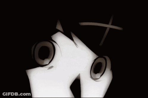 Cartoon Girl Red Eyes I'm In Despair GIF