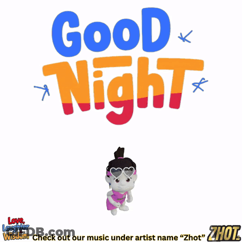 Cartoon Girl Riding Bike Saying Good Night GIF
