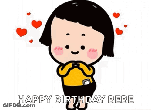 Cartoon Girl Saying Happy Birthday Bebe GIF