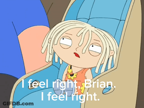 Cartoon Girl Saying I Feel Right GIF