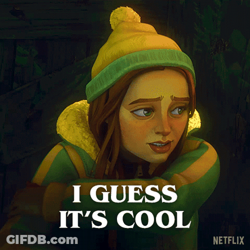 Cartoon Girl Saying I Guess It's Cool GIF