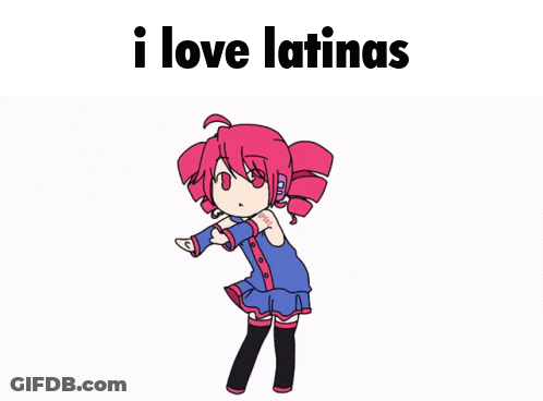 Cartoon Girl Saying I Love Latinas GIF
