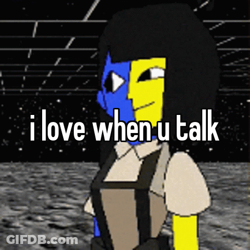 Cartoon Girl Saying I Love When U Talk GIF