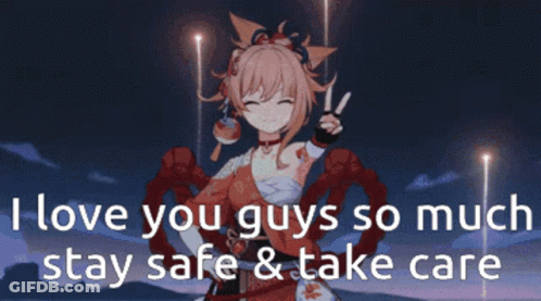 Cartoon Girl Saying I Love You Guys Stay Safe GIF