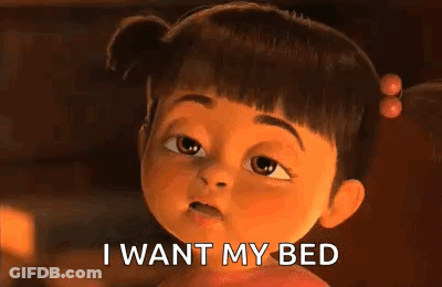 Cartoon Girl Saying I Want My Bed GIF