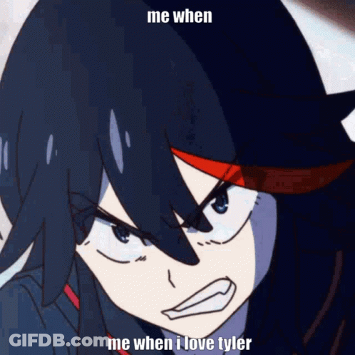 Cartoon Girl Saying Me When I Love Tyler GIF