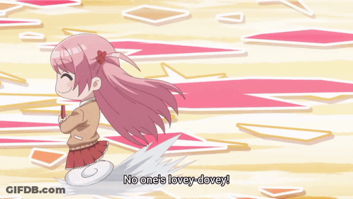 Cartoon Girl Saying No One's Lovey-Dovey GIF