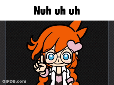 Cartoon Girl Saying Nuh Uh Uh GIF