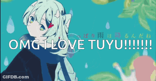 Cartoon Girl Saying OMG I Love Tuyu GIF