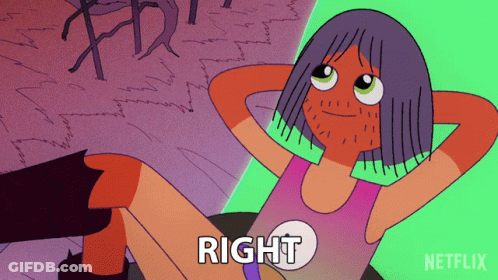 Cartoon Girl Saying Right GIF