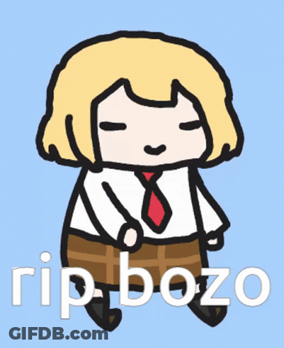 Cartoon Girl Saying Rip Bozo GIF