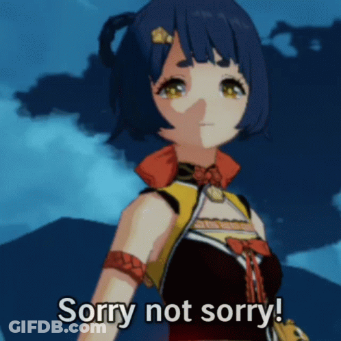 Cartoon Girl Saying Sorry Not Sorry GIF