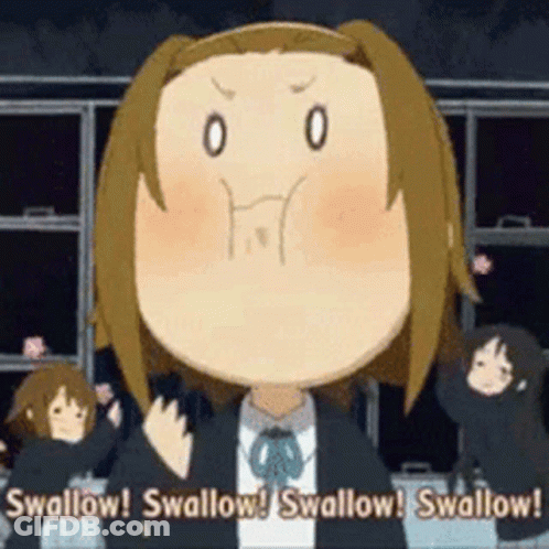 Cartoon Girl Saying Swallow Swallow Swallow Swallow Swallow GIF
