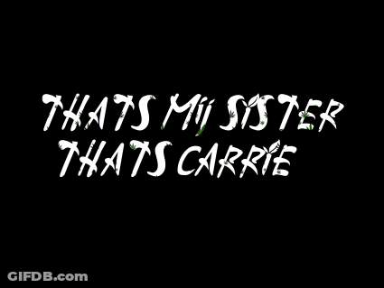 Cartoon Girl Saying That's My Sister Carrie GIF