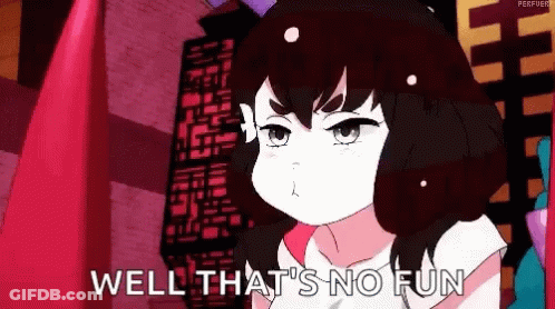 Cartoon Girl Saying Well That's No Fun GIF