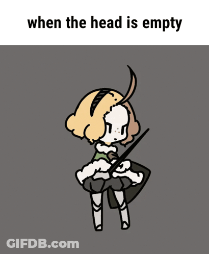 Cartoon Girl Saying When The Head Is Empty GIF