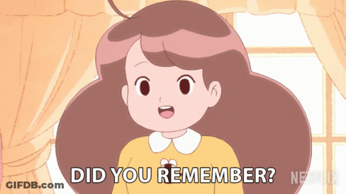 Cartoon Girl Says Did You Remember GIF