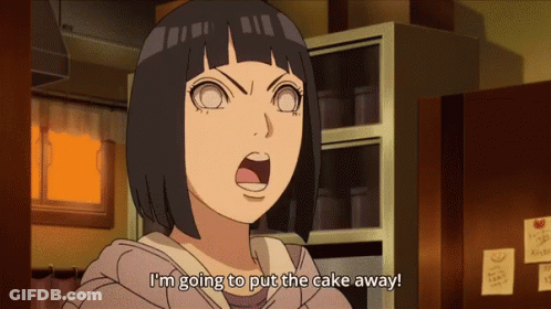 Cartoon Girl Says I'm Going To Put The Cake Away GIF
