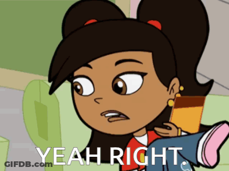 Cartoon Girl Says Yeah Right To Another Girl GIF