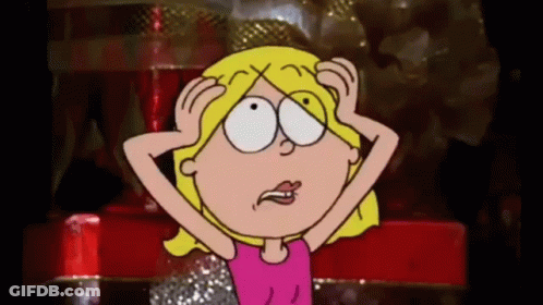 Cartoon Girl Scratching Head Making Funny Face GIF