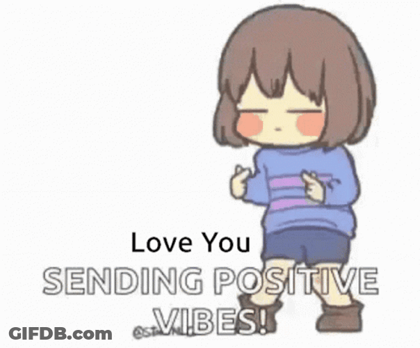 Cartoon Girl Sending Good Vibes Heart GIF