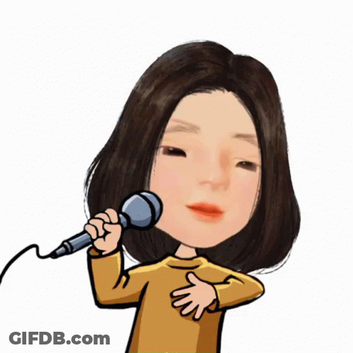 Cartoon Girl Singing Into Microphone GIF