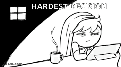 Cartoon Girl Sitting At Table With Coffee GIF