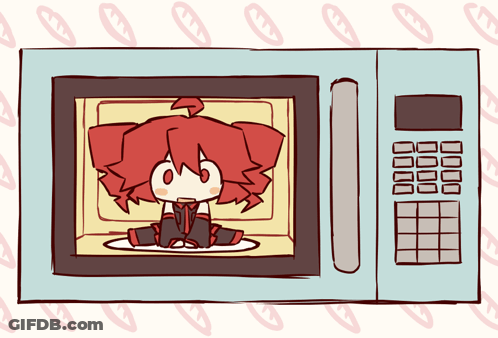 Cartoon Girl Sitting In Microwave Oven GIF