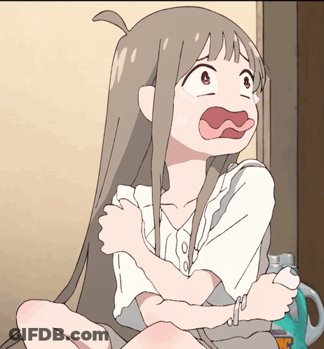 Cartoon Girl Sitting Next To Laundry Detergent GIF