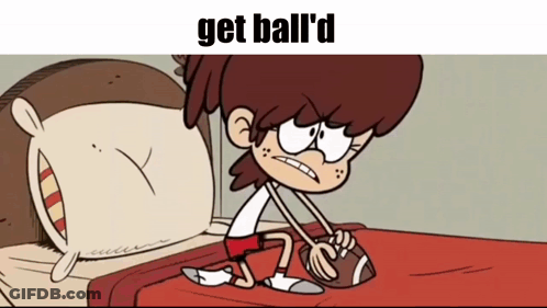 Cartoon Girl Sitting On Bed Holding Football Get Ball GIF