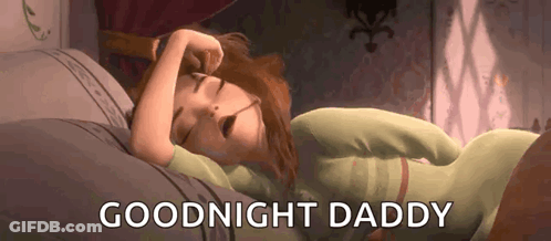 Cartoon Girl Sleeping Goodnight Daddy GIF