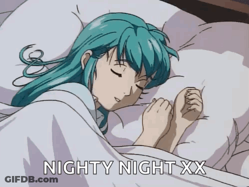 Cartoon Girl Sleeping Nighty Night XX GIF