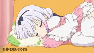 Cartoon Girl Sleeping On Couch With Pillow GIF