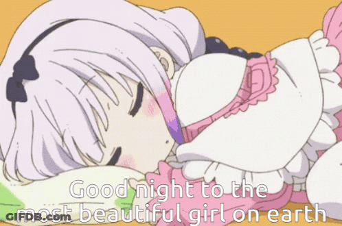 Cartoon Girl Sleeping Saying Good Night To The Most Beautiful Girl On Earth GIF