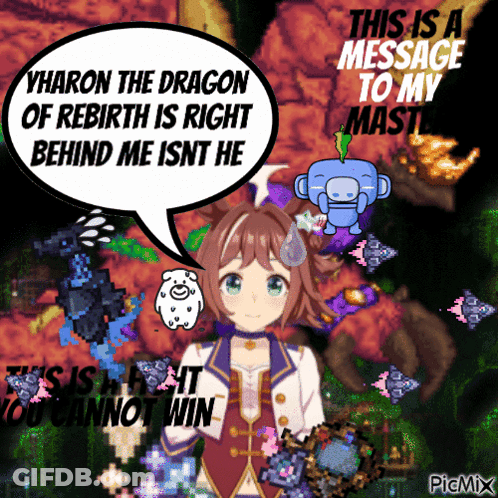 Cartoon Girl Speech Bubble This Is A Message To My Master GIF