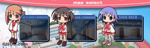 Cartoon Girl Standing Before Map Select GIF