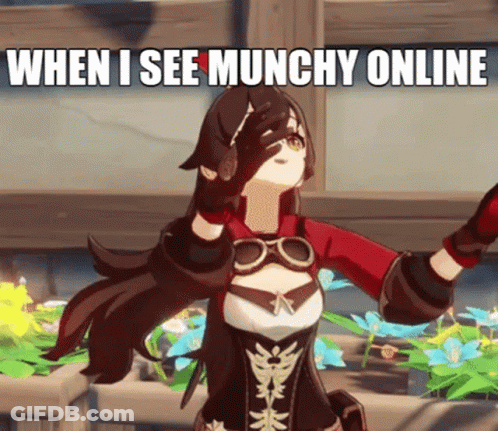 Cartoon Girl Standing In Front Of Flowers Saying When I See Munchy Online GIF