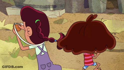 Cartoon Girl Taking Picture With Camera GIF